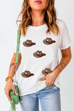 Load image into Gallery viewer, Sequin Hat Round Neck Short Sleeve T-Shirt
