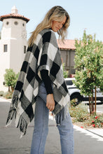 Load image into Gallery viewer, Buffalo Check Tassel Poncho
