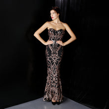 Load image into Gallery viewer, Wedding Short Front Long Back Sequ Long Formal Dress Prom Party Etiquette Celebration Evening Dress

