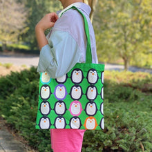 Load image into Gallery viewer, Let&#39;s Hold Hands Penguin Canvas Tote
