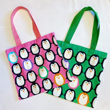 Load image into Gallery viewer, Let&#39;s Hold Hands Penguin Canvas Tote
