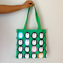 Load image into Gallery viewer, Let&#39;s Hold Hands Penguin Canvas Tote
