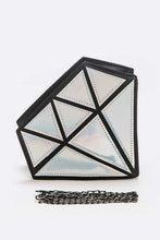 Load image into Gallery viewer, 2 Tone Holographic Iconic Diamond Clutch Bag
