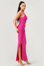 Load image into Gallery viewer, Bandage Brass Button Detail Maxi Dress
