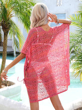 Load image into Gallery viewer, Slit Openwork V-Neck Cover Up
