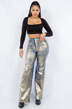 Load image into Gallery viewer, Wide Leg Jeans with Foil Detail
