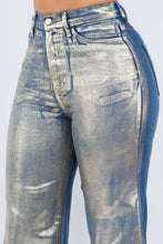 Load image into Gallery viewer, Wide Leg Jeans with Foil Detail
