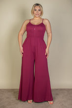 Load image into Gallery viewer, Plus Size Button Front Wide Leg Jumpsuit
