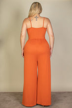 Load image into Gallery viewer, Plus Size Button Front Wide Leg Jumpsuit
