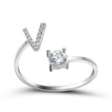 Load image into Gallery viewer, Womens New Design Adjustable 26 Initial Letter Ring Fashion Simple Elegant Jewelry

