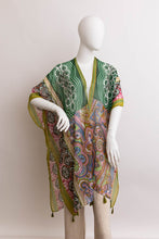 Load image into Gallery viewer, Paisley Print Open Front Kimono w/ Cinched Arms
