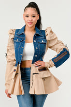 Load image into Gallery viewer, Peplum Panache Denim Jacket
