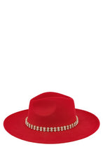 Load image into Gallery viewer, Rhinestone Accent Fedora Hat
