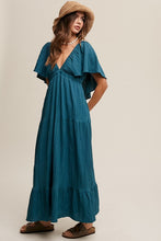 Load image into Gallery viewer, V-neck Ruffle Sleeve Flowy Vacation Dress
