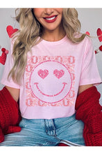 Load image into Gallery viewer, XOXO Smiley Face Sequined Short Sleeve T-Shirt
