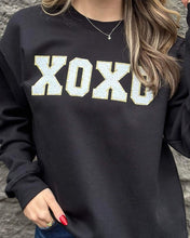 Load image into Gallery viewer, Plus Size XOXO Faux Patch Black Sweatshirt
