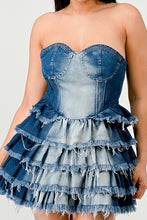 Load image into Gallery viewer, Denim Delight Tiered Ruffle Dress
