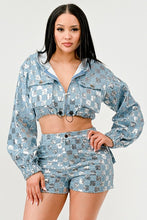 Load image into Gallery viewer, Glitz &amp; Denim Sequin Hoodie Set
