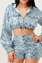 Load image into Gallery viewer, Glitz &amp; Denim Sequin Hoodie Set
