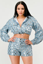 Load image into Gallery viewer, Glitz &amp; Denim Sequin Hoodie Set
