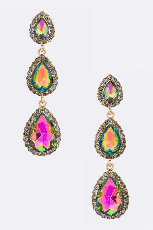 Crystal Teardrop Statement Earrings