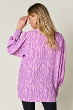 Load image into Gallery viewer, Double Take Full Size Printed Smocked Long Sleeve Blouse
