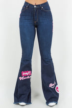 Load image into Gallery viewer, SweetHeart Bell Bottom Jeans in Dark Denim
