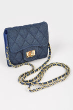 Load image into Gallery viewer, Quilted Denim Swing Wallet
