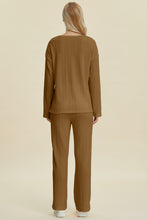 Load image into Gallery viewer, Double Take Full Size Cable-Knit Long Sleeve Top and Pants Set
