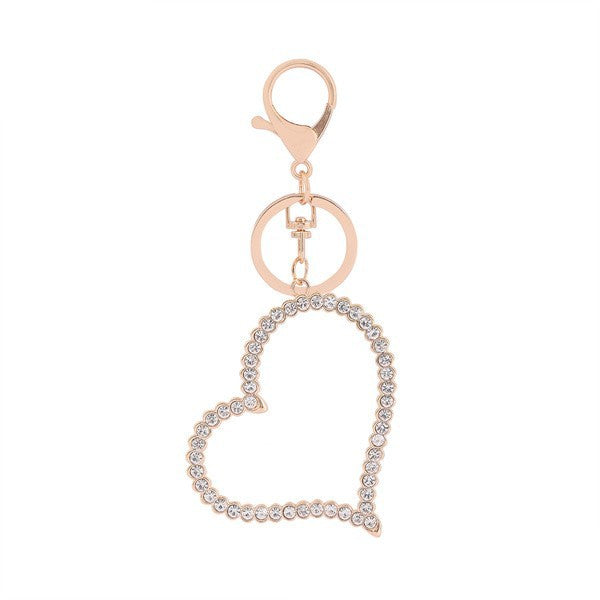 Large Rhinestone Heart Key Holder Key Chain