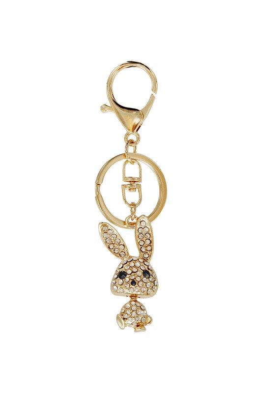 Rhinestone Bunny Key Holder Key Chain