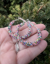 Load image into Gallery viewer, Multi-Color Sequin Glitter Hoop Earrings
