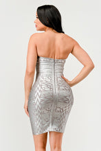 Load image into Gallery viewer, Gilded Glamour Strapless Dress
