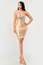 Load image into Gallery viewer, Gilded Glamour Strapless Dress
