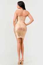 Load image into Gallery viewer, Gilded Glamour Strapless Dress
