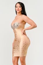 Load image into Gallery viewer, Gilded Glamour Strapless Dress
