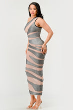 Load image into Gallery viewer, Metallic Bandage Mesh Insert Dress
