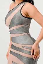 Load image into Gallery viewer, Metallic Bandage Mesh Insert Dress
