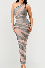 Load image into Gallery viewer, Metallic Bandage Mesh Insert Dress
