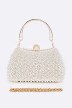 Load image into Gallery viewer, Pearl Embellishment Double Sided Statement Clutch
