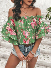 Load image into Gallery viewer, Floral Off-the-Shoulder Blouse
