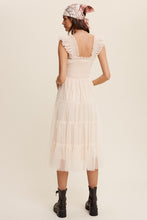 Load image into Gallery viewer, Smocked Ruffle Tiered Mesh Midi Maxi Dress
