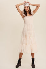 Load image into Gallery viewer, Smocked Ruffle Tiered Mesh Midi Maxi Dress
