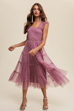 Load image into Gallery viewer, Smocked Ruffle Tiered Mesh Midi Maxi Dress
