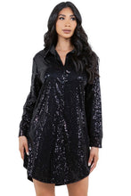 Load image into Gallery viewer, Sexy Fashion Shirt Sequined Dress
