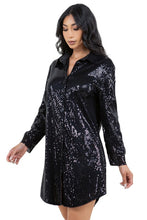 Load image into Gallery viewer, Sexy Fashion Shirt Sequined Dress
