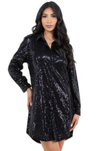 Load image into Gallery viewer, Sexy Fashion Shirt Sequined Dress
