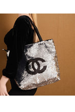 Load image into Gallery viewer, OC Lettering Sparkly Sequins Tote Bag
