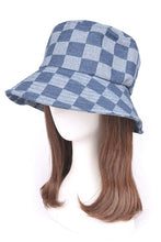 Load image into Gallery viewer, Checker Denim Bucket Hat
