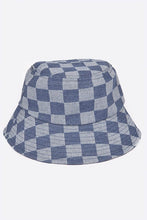 Load image into Gallery viewer, Checker Denim Bucket Hat
